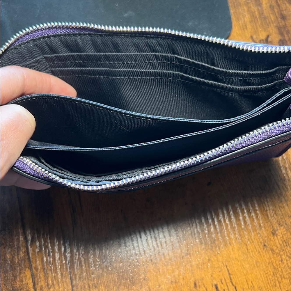Coach Vibrant Purple Leather Wristlet - Picture 4 of 4